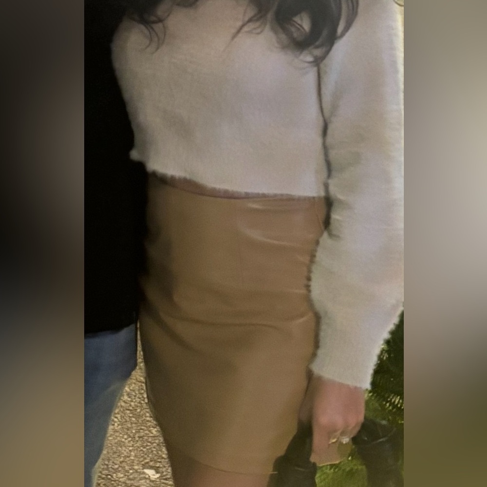 Abercrombie & Fitch Tan Mini Skirt with shorts underneath